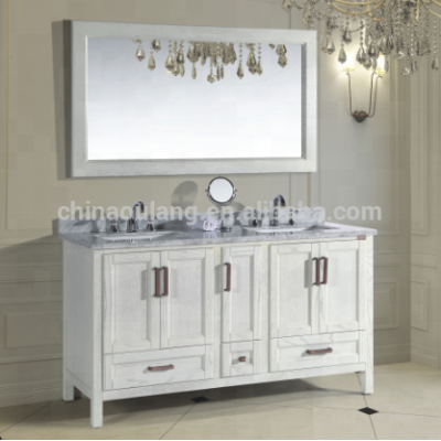 US style double sink high end bathroom laundry cabinet