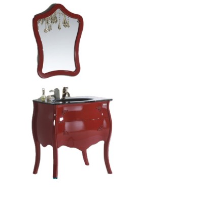 Glass washbasin free standing PVC bathroom vanity