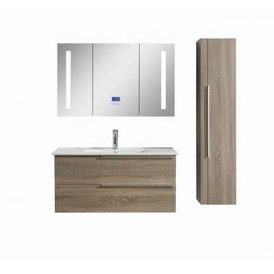 Hot Sale Paint-free Veneer Bathroom Cabinet With Side Cabinet